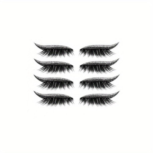 Glitter Eyeliner & Eyelashes Stickers Self Adhesive Extension Patch