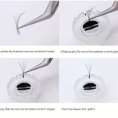 100pcs Eyelash Extension Glue Holder Flower Cups Volume Lashes Fan Blossom Cups