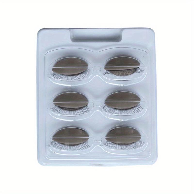 3 Pairs Mannequin Head Eyelash Extension Training Kit with Replacement Eyelids