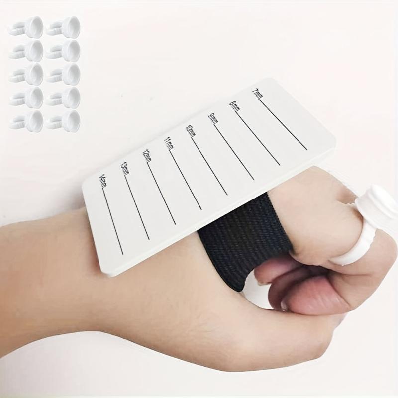 Lash Holder Plate with Adjustable Strap & 10 Glue Rings