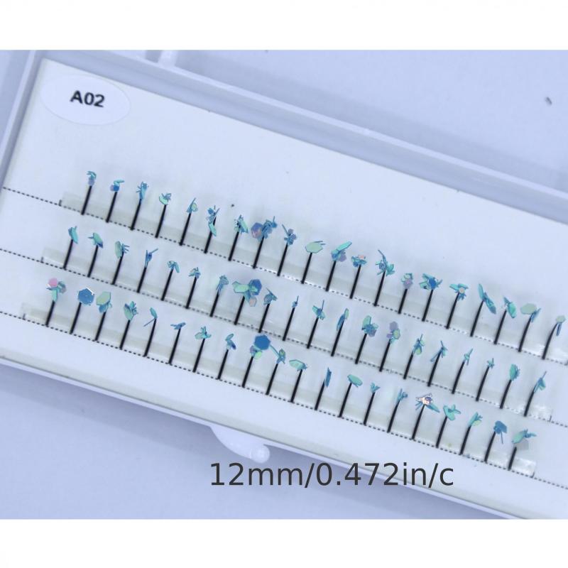 60pcs Mermaid Eyelashes Sequined Nightclub Stage Makeup False Eyelashes