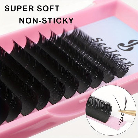 SeeJeen Ellipse Flat EyeLash Extensions Mix 8 16mm C D Curl Matt Mega Volume