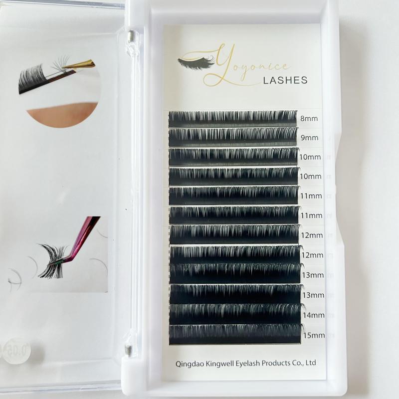 8-15mm Individual Cluster Eyelash Extensions Mix PBT Fiber Silk Volume Lashes