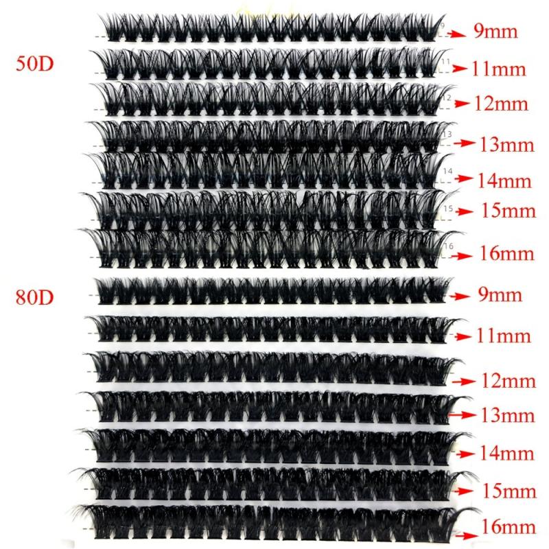 50D 80D 9 16mm Mix Lashes Makeup False Eyelashes Extension