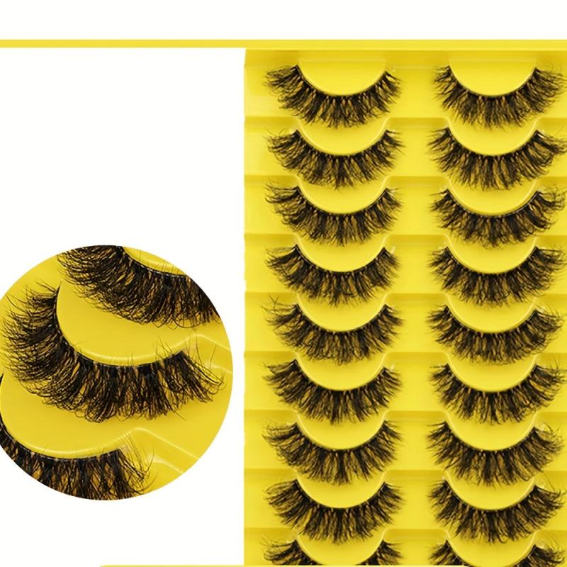 10 Pairs Cat Eye False Eyelashes for Daily Party Makeup