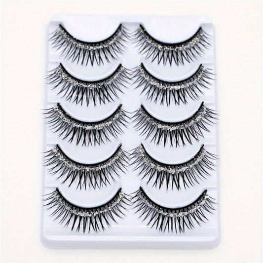Glitter Sequins False Eyelashes for Dance and Stage Performance