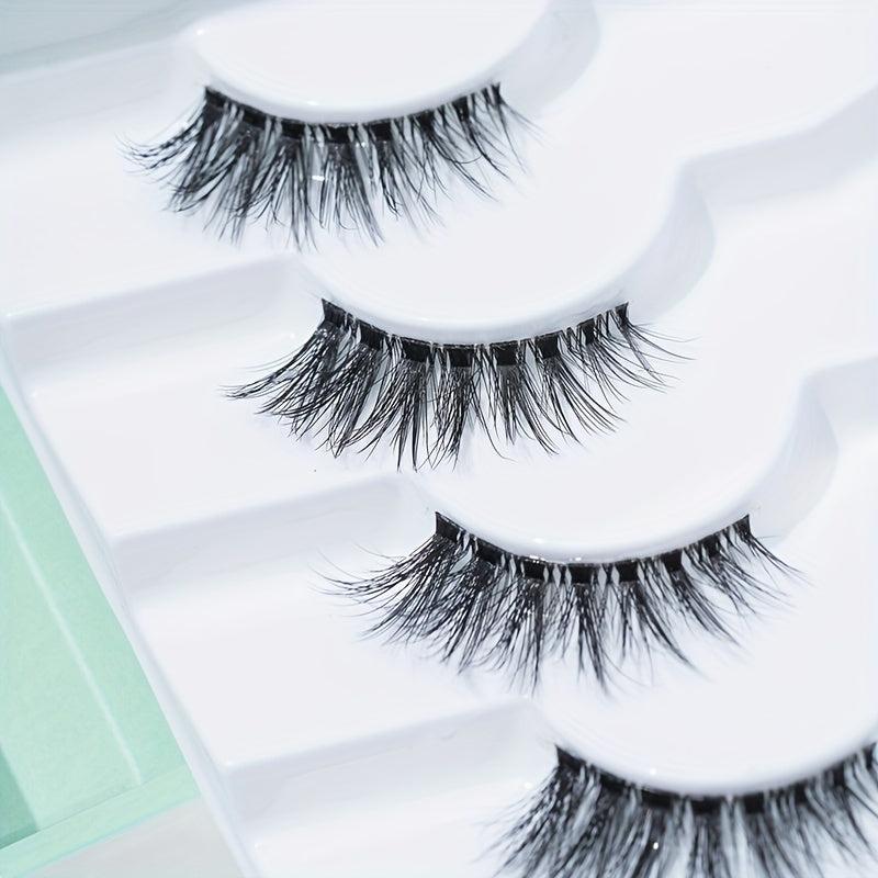 7 Pairs Reusable Fishtail Style False Eyelashes 15mm Lash Extension