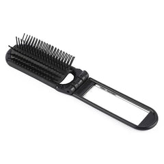 Compact Portable Folding Hair Comb with Mirror