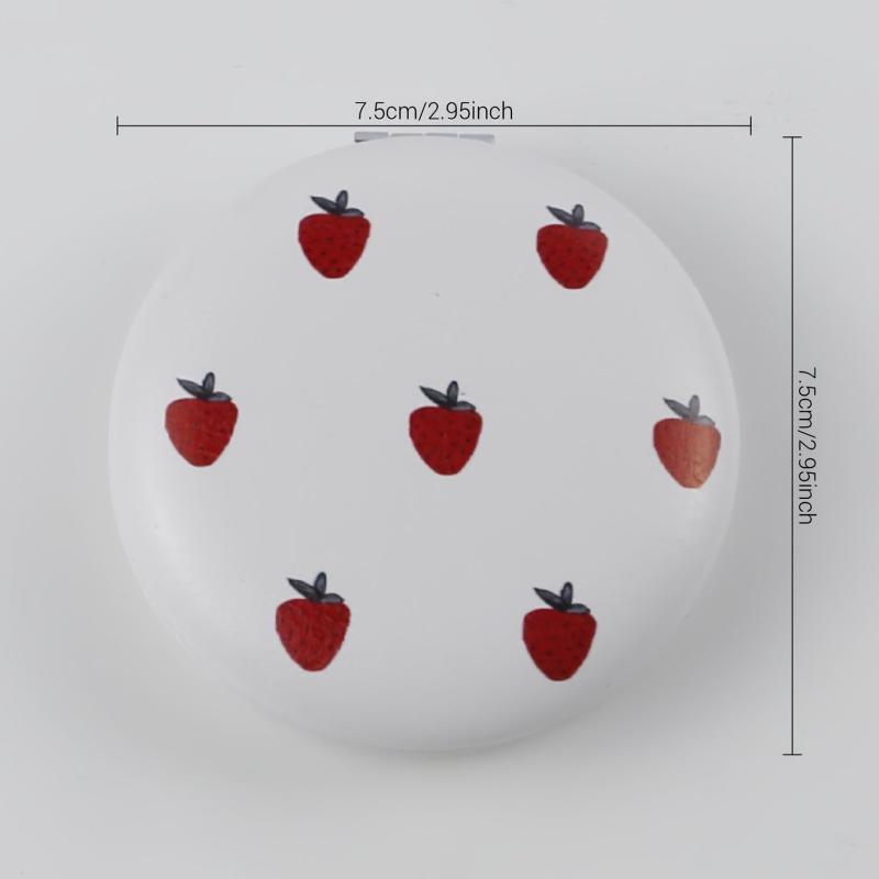 Strawberry Print Makeup Mirror Double Side Folding Cosmetic Vanity Mirror
