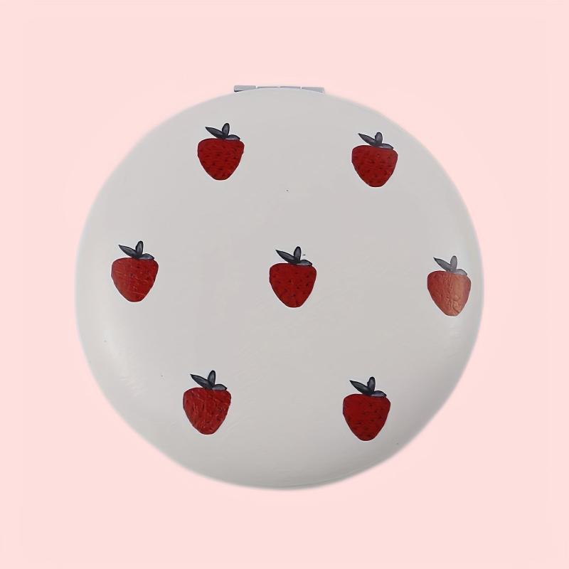 Strawberry Print Makeup Mirror Double Side Folding Cosmetic Vanity Mirror
