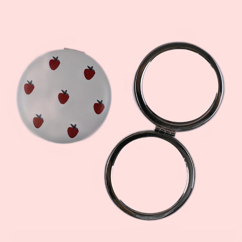 Strawberry Print Makeup Mirror Double Side Folding Cosmetic Vanity Mirror