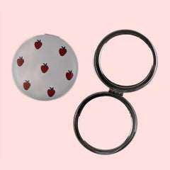 Strawberry Print Makeup Mirror Double Side Folding Cosmetic Vanity Mirror