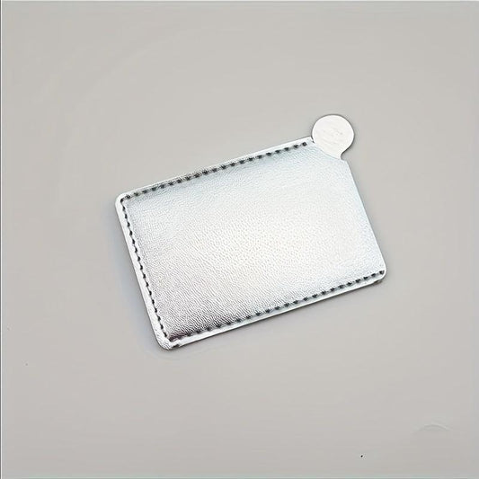 Stainless Steel Mini Makeup Mirror with Case, Travel Size Handheld Unbreakable