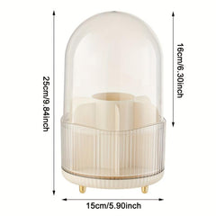 360 Rotating Makeup Organizer with Compartments for Brushes & Lipsticks