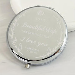 Mother's Birthday Compact Mirror - Unique Gift for Wife, Mom, Daughter