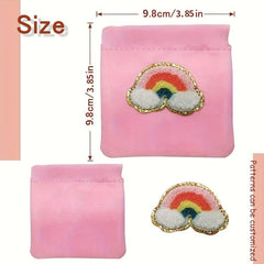 6PCS Self Closing Pocket Cosmetic Bag PU Waterproof Coin Purse