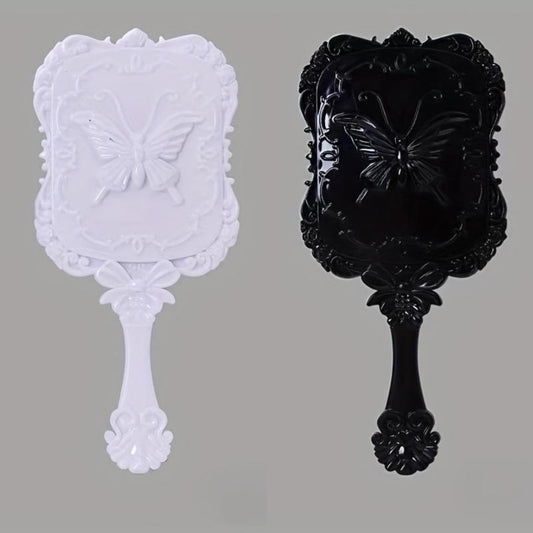 Embossed Butterfly Vintage Hand Mirror Small Decorative Makeup Mirror