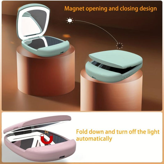 LED Travel Makeup Mirror Compact Square Lighted Vanity Mirror