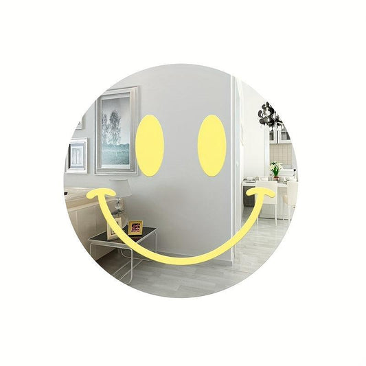Acrylic Smiling Face Mirror Self Adhesive Wall Sticker for Girls Room Decor