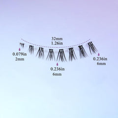 6 Pairs Bottom Lashes 3D Clear Band Natural Look Lower Eyelashes Wispy Kit