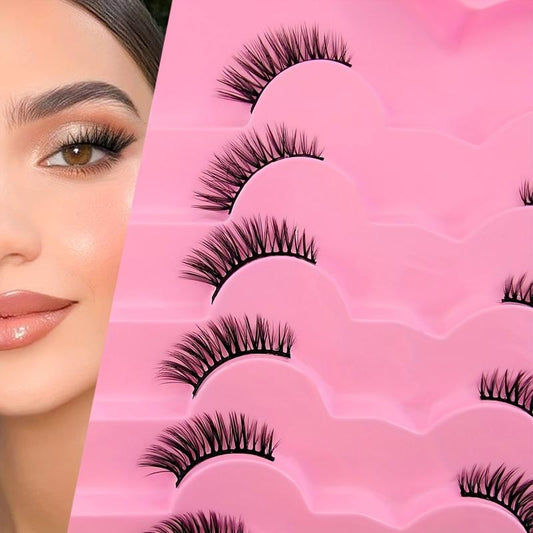 7 Pairs Cat Eye Lashes Thick Faux Mink False Eyelashes
