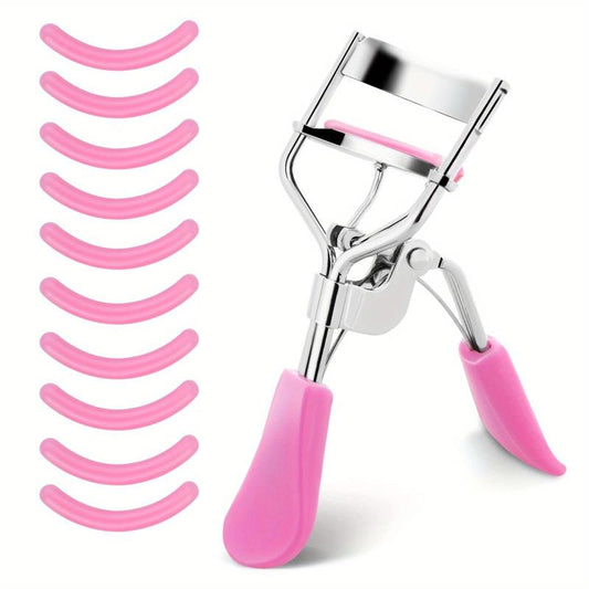 Professional Eyelash Curler Kit with 10 Replacement Pads