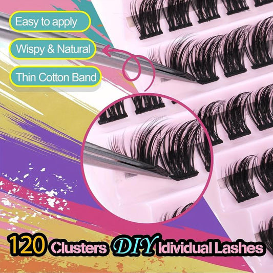 120 Pcs DD Curling Eyelash Clusters 10-16mm Wispy Natural Look