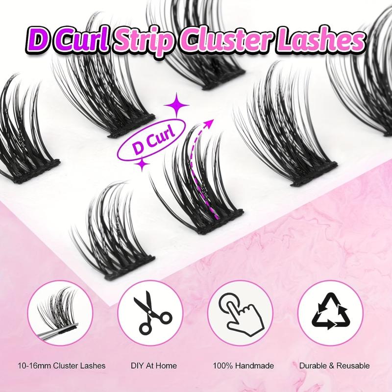 120 Pcs DD Curling Eyelash Clusters 10-16mm Wispy Natural Look