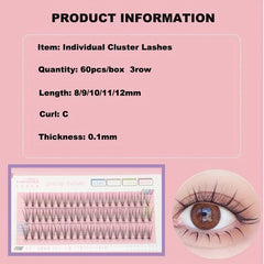 60pcs 10D Cluster Lashes for DIY Eyelash Extensions at Home