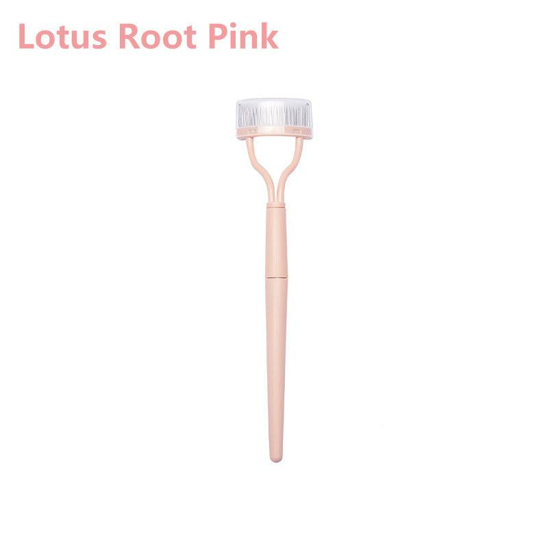 Portable Metal Eyelash Curler w/ Foldable Brush for Makeup Curl & Beauty