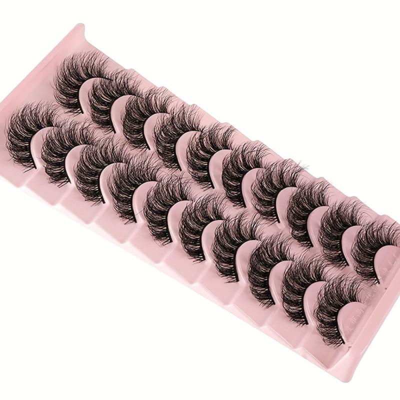 10 Pairs Fluffy Wispy Faux Mink Lashes Strip Eyelash 3D Extension