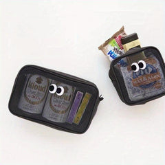 2pcs Cartoon Eyeball Makeup Bag Portable Organizer Women's Makeup Sundries