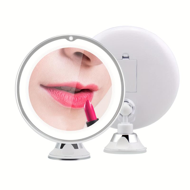 10X Magnifying LED Makeup Mirror with Natural Light - Travel Vanity Mirror