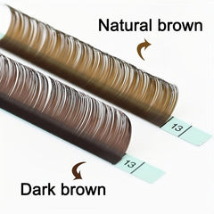 Natural Brown Eyelash Extensions 0.15mm C D Curling 7-15mm Mix Length