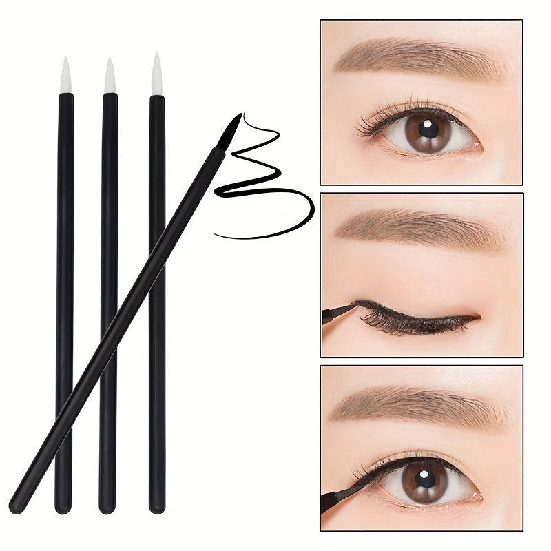 50PCS Eyeliner Makeup Brushes With Covers Smooth Eye Liner Tools Wands