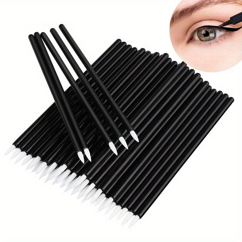 50PCS Eyeliner Makeup Brushes With Covers Smooth Eye Liner Tools Wands