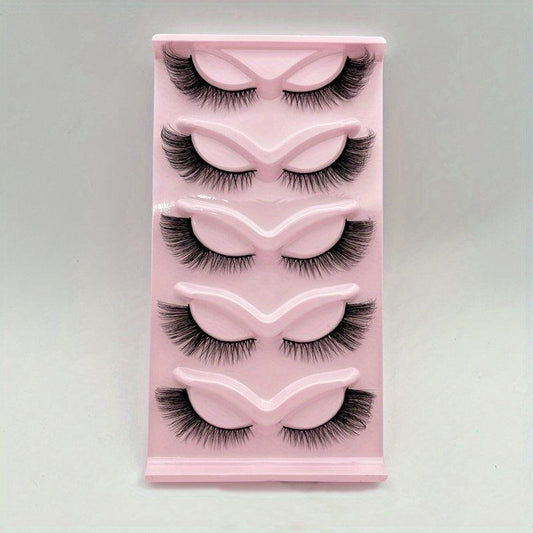 5 Pairs Natural Winged Full Strip Lashes for Dramatic Makeup