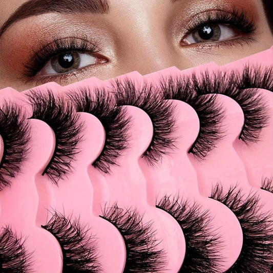 7 Pairs Fluffy Fox Eye False Eyelashes for Dramatic Look