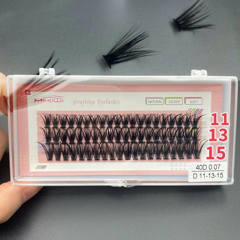 60 Cluster Eyelashes 40D D Curling 10 12 14mm Mixed False Eyelashes