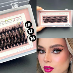60 Cluster Eyelashes 40D D Curling 10 12 14mm Mixed False Eyelashes