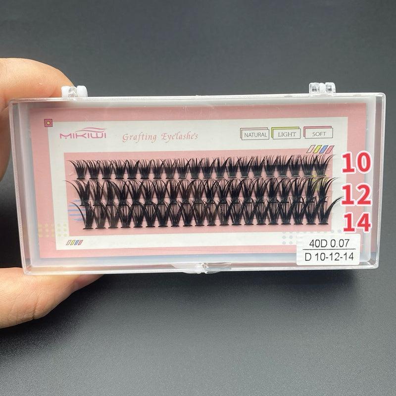 60 Cluster Eyelashes 40D D Curling 10 12 14mm Mixed False Eyelashes