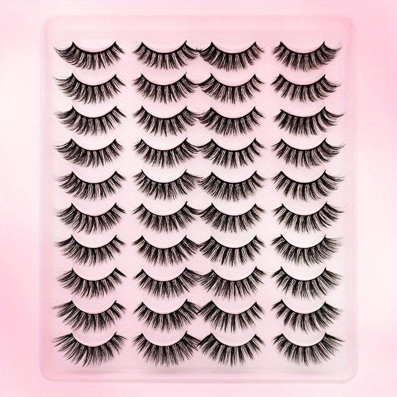 20 Pairs Faux Mink Lashes Fluffy Natural False Eyelashes