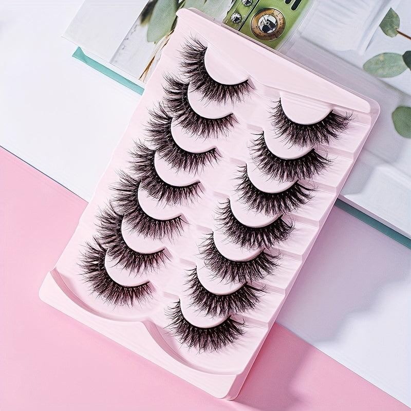 7 Pairs 5D Wispy Long Lash Extension Soft Reusable Curly Eyelashes