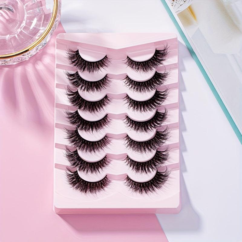 7 Pairs 5D Wispy Long Lash Extension Soft Reusable Curly Eyelashes