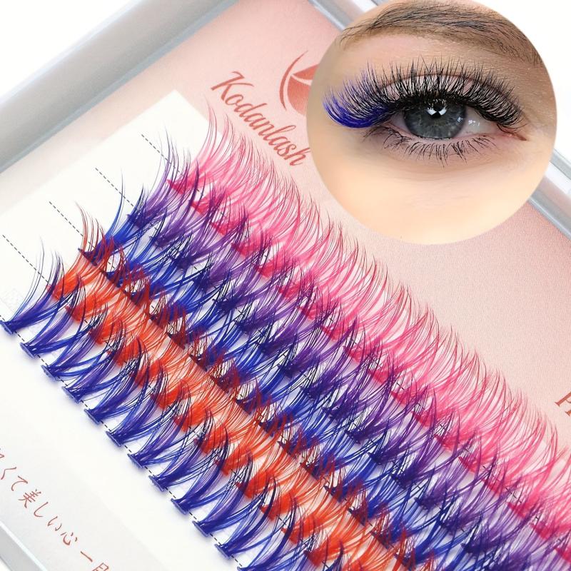 Colored Lashes Cluster 12mm False Eyelashes Individual DIY C Curling