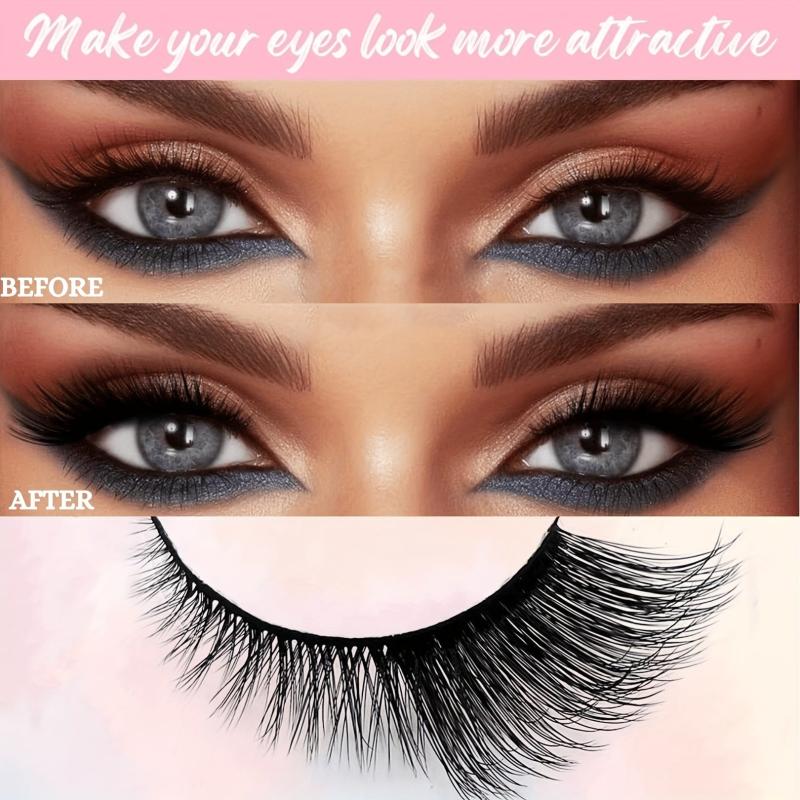 5 Pairs Cat Eye False Eyelashes C D Curling Lengthening Makeup Tool