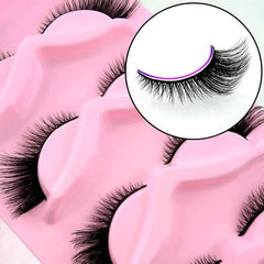 5 Pairs Cat Eye False Eyelashes C D Curling Lengthening Makeup Tool