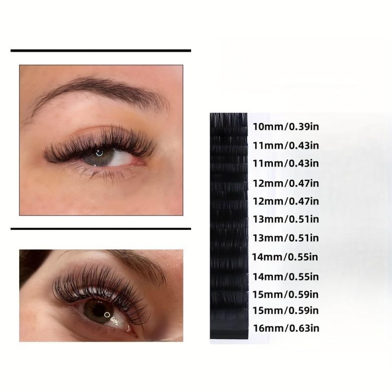 10-16mm D Curling Silk Eyelash Extension Individual Lash 0.07 D Mix