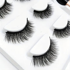 3 Pairs Magnetic False Eyelashes Set with Eyeliner and Tweezers