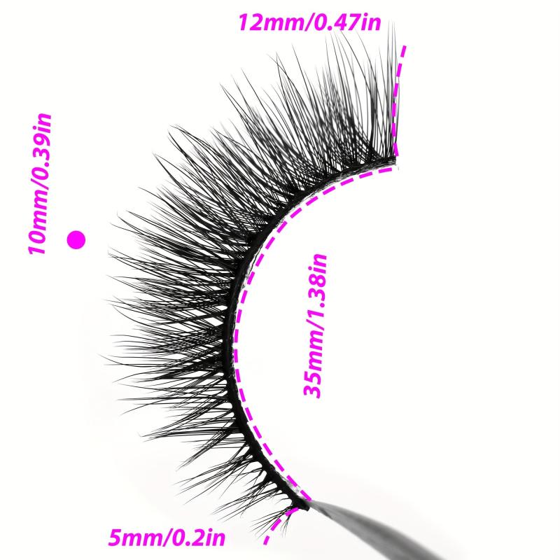 Reusable Wispy Cat Eye Lashes Cross Fluffy Natural Look